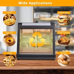 Electric 3 Tiers 26″ Commercial Heat Food Pizza Warmer Display Case Restaurant
