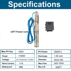 Manual Hand Water Pitcher Pump 33Ft Lift Stainless Steel Hand Well Pump Suction