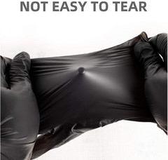 100 Black Vinyl Gloves , Latex & Nitrile Free-XL