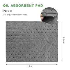 50 PCS Oil Absorbent Pads, 13″ x 10″ Weight Dimpled Pad Polypropylene Mat for…