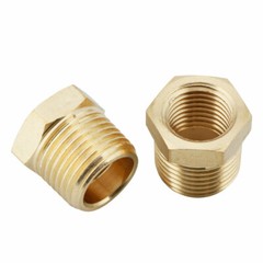 U.S. Solid 2pcs Brass Pipe Fitting Reducer Bushing, MNPT 3/8″ x FNPT 1/4″