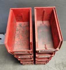 (Lot of 4) Akro Mils and LINBIN 30-230-3 Bin RED L: 10.875″ W: 5.5″ H: 5″ 30230