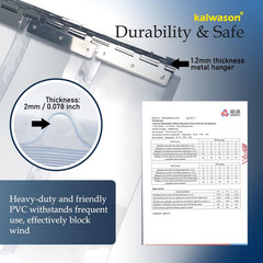 60“ X 86“ Plastic Vinyl Strip Door Curtain Kit with Hardware – Clear Smooth PVC