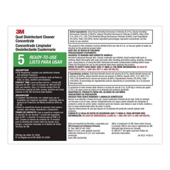3M 5A 0.5 gal. Quat Disinfectant Cleaner Concentrate – Pleasant Scent (4/CT) New