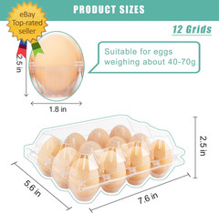 100 Packs Egg Cartons Cheap Bulk，Plastic for 12 Eggs, Clear Egg Cartons 3 * 4 Gr