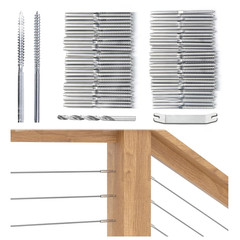 100 Pack 1/8″ Cable Railing Hardware Kit Swage Lag Screws Left and Right Handed