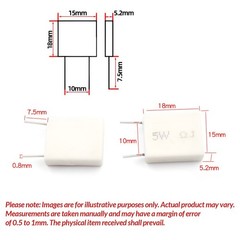5Watt Non-Inductive Cement Resistor ±5% Values of 0.005~100Ohm Ceramic Resistor