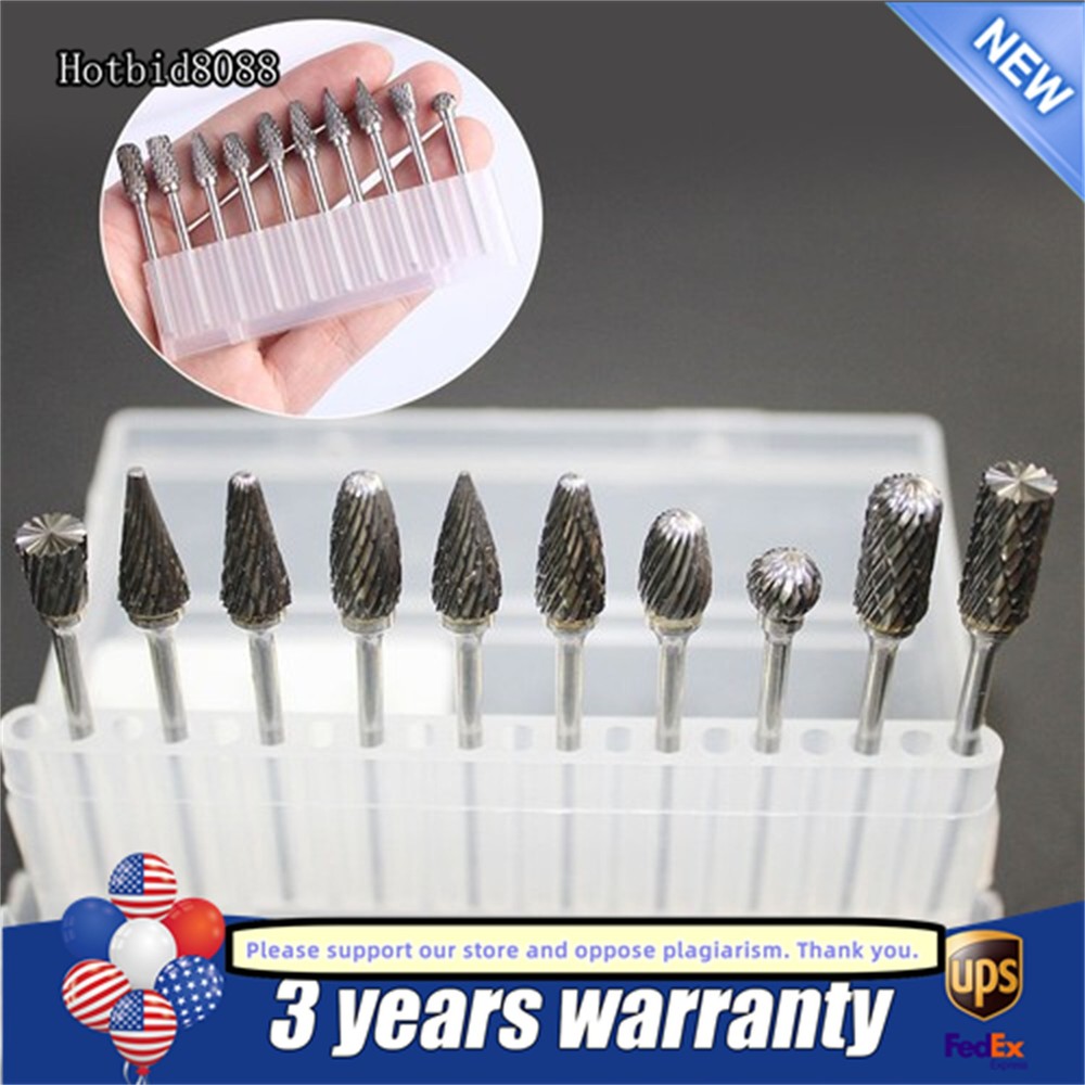 10 PCS Tungsten Carbide Dental Acrylic Bur Drill 2.35mm For Dremel Rotary Tool