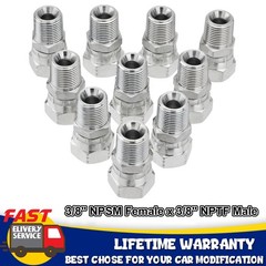 10Pack 3/8″ NPSM Female x 3/8″ NPTF Male Hydraulic Hose End Swivel Fittings Kit