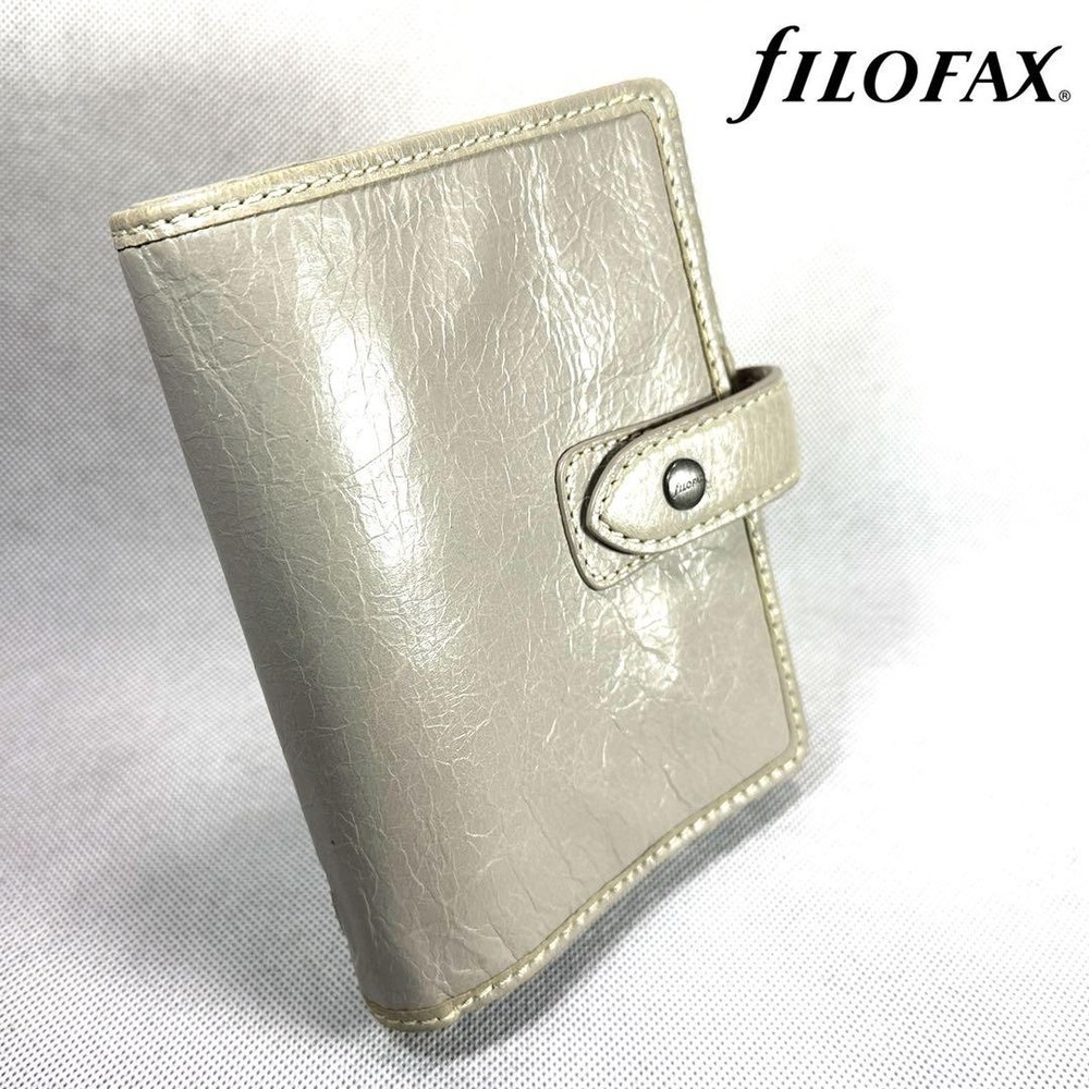 Filofax Malden Small 6-Ring Binder Organizer Planner Stone Vintage Leather Cover
