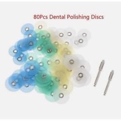 80pcs Dental Composite Finishing Polishing Discs Φ12/14mm assorted kit + Mandrel