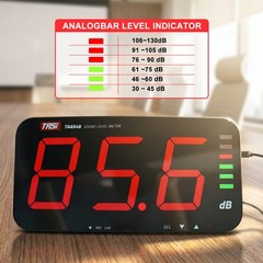 Sound Level Meter Decibel Meter 30-130dB Wall Mount Data Logging Alarm 13″ Large