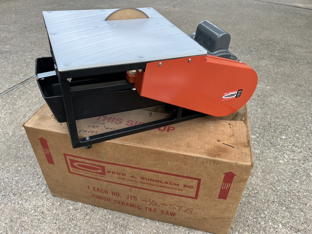 🇺🇸NEW Beno J Gundlach Co. Junior Ceramic Tile Saw JTS-1/2-STB Dayton Motor🇺🇸