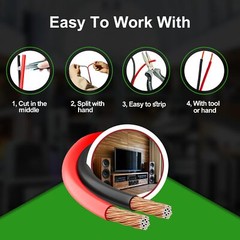 100ft 14/2 Gauge Red Black Cable Hookup Electrical Wire Led Strips Extension Wir