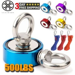 500LBS Fishing Magnet Kit Super Strong Neodymium Pull Force Treasure Hunt w/Rope
