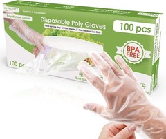 Keppi 100 pcs Disposable Gloves – BPA & Latex Large (Pack of 100), 100 Pack