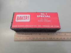 Lot Of 6 Baker No. 1 SPECIAL All Felt Sewed Chalkboard Erasers 5” Long – New!