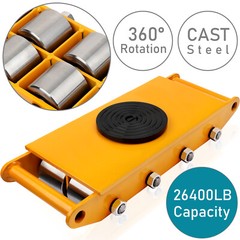 12 T 26400lbs Machinery Skates Heavy Duty Dolly Machine Movers Cargo Trolley