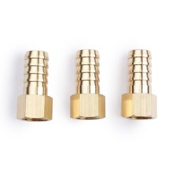 U.S. Solid 3pcs Brass Hose Fitting Pipe Adapter 1/2″ Barb To 1/4″ NPT Female