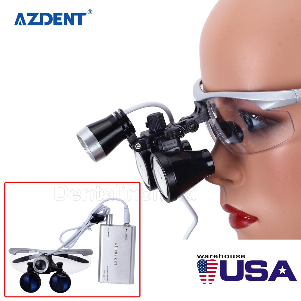 3.5X Dental Surgical Magnifier Medical Binocular Loupes with LED Head Light