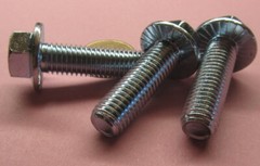 Flanged Serrated Bolt, Class 8.8 Zinc Steel, FT, M12 x 1.75 x 40 mm Length, 10Pc