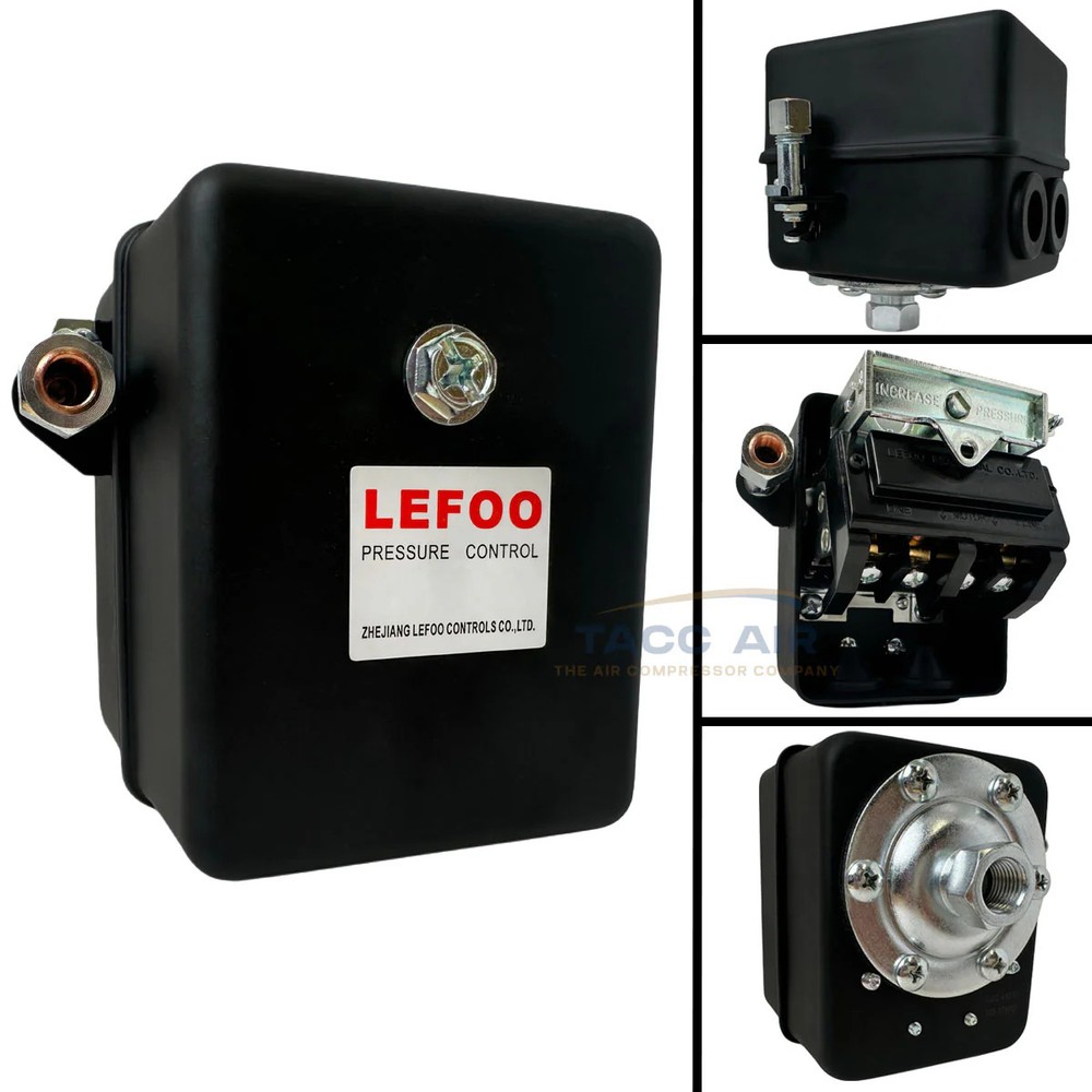 Air Compressor Pressure Switch 140-175 PSI Single Port Metal Housing 1/4″