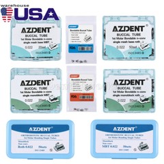 AZDENT Dental Orthodontic Buccal Tubes 1st/2nd Molar Roth/MBT 0.018/022 Bondable