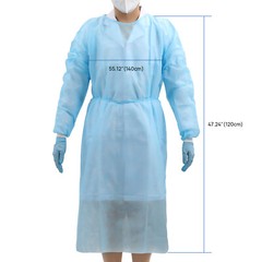 JMU Disposable Isolation Gowns Soft PP Medical Gowns Elastic Cuff 10pcs/pk
