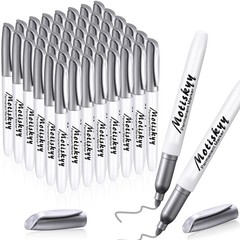 48 PCS Silver Metallic Permanent Marker Pens Medium Tip Quick Dry Paint