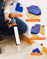 Saker Caulk Gun Kit, Manual Caulking with 11-in-1 Tool Black