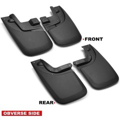 Front Rear Splash Guards Flaps with Fender Flares Heavy-Duty Black 03RSA2012ZBK
