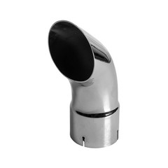 4″ x 12″ Curved End Pipe Exhaust Stack Chrome Replacement for UNIVERSAL