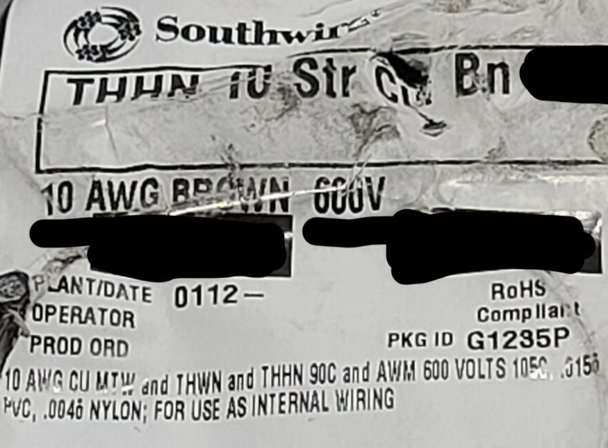 Southwire #10awg 19 Strand THHN/THWN/MTW Building Wire Brown /100ft