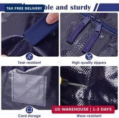 6 Pack Moving Bags with Full-Open Side Zipper, Extra Large 93L Heavy Duty Waterp