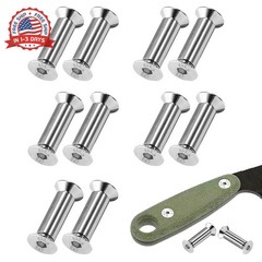 10 Packs Knife Handle Screws Rivets Bolts Fasteners,Hex Flat Head Screws for Bla