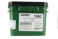 Genuine Flexco 190C Pail of 100 | Style 190 Quick Fit Bolt Solid Plate Fasteners
