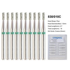 Wave Dental Carbide Bur FG Diamond Burs Football Pear Round End Taper High Speed