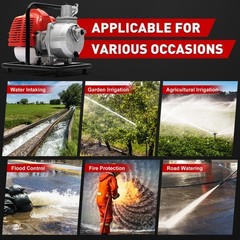 2 Stroke Gasoline Water Pump Gas-Powered Semi-Trash Irrigation Transfer Pump