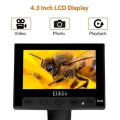 Elikliv Digital Microscope 1000X 4.3” LCD Jewelry Loupe Watch Coin Magnifier