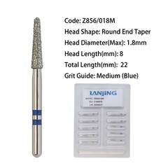 Dental Diamond Burs FG Zirconia Cutting Round End Taper Cylinder Ball High Speed