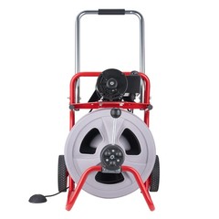 VEVOR Drain Cleaner Machine 100FT x 1/2 Inch Auto Feed with Wheels & 8 Cutters