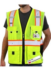 FX SAFETY VEST -Class 2 High Visibility Reflective Yellow Safety Vest NPV3Y