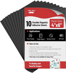 – Adhesive Magnetic Sheets, 4″ X 6″, 10 Pack, with Adhesive Backing, Flexible Pi