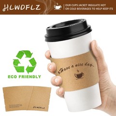 Kraft Paper Coffee Cup Sleeves 50 Packs – Coffee Sleeves, Disposable Corrugated