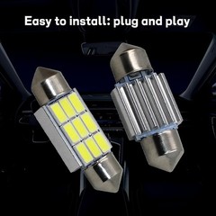 36mm 6000K Pure White LED Bulbs, 9-SMD 5630 Chipsets, Error-Free for Dome Map Li