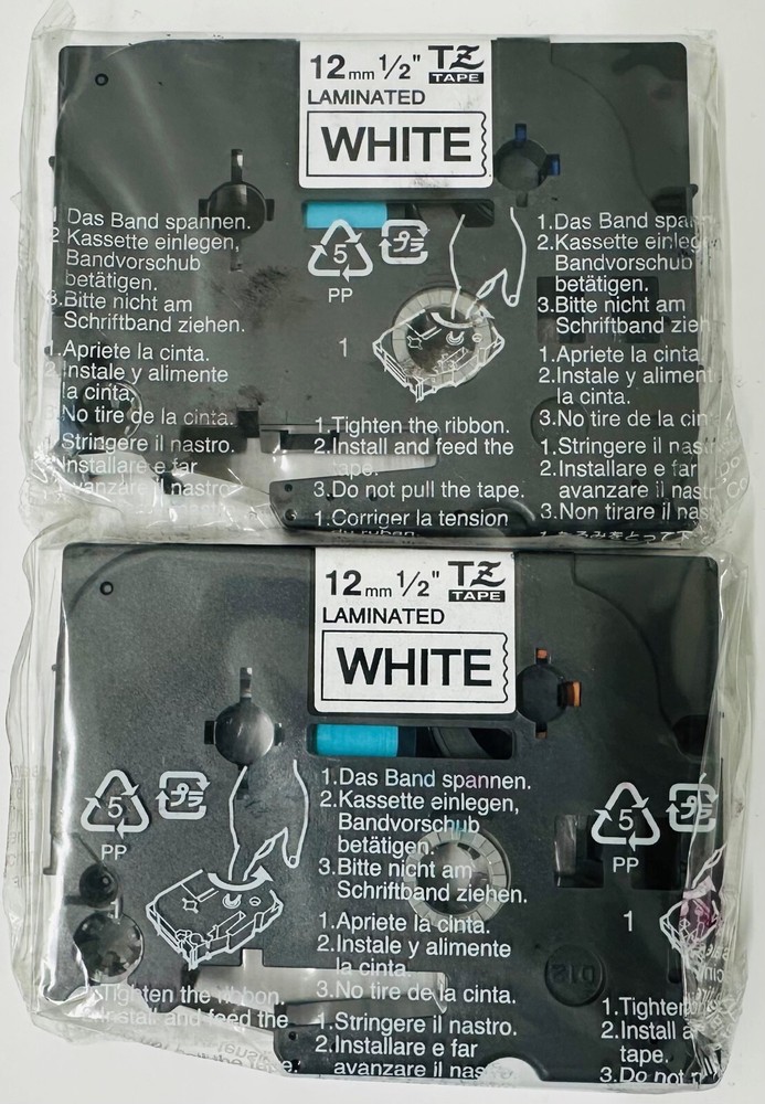 New Genuine Brother P-Touch TZ-231 2PK Black on White Tape Bag