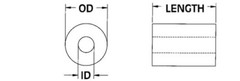 Nylon Spacer 3/4″OD 1/4″ID 1/4″ Thick Natural White Pick Your Quantity