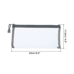 4Pcs Mesh Zipper Bags, B6 Travel Cases Nylon Makeup Pouches, Gray