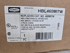 Hubbell HBL460MI7W Pin & Sleeve Mechanical Interlock 60A 480VAC NEW