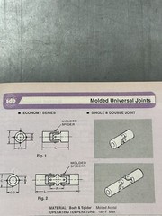 QTY 1 S.D.P. DELRIN ACETAL DOUBLE UNIVERSAL JOINT 1/4” BORES WITH 4 SET SCREWS